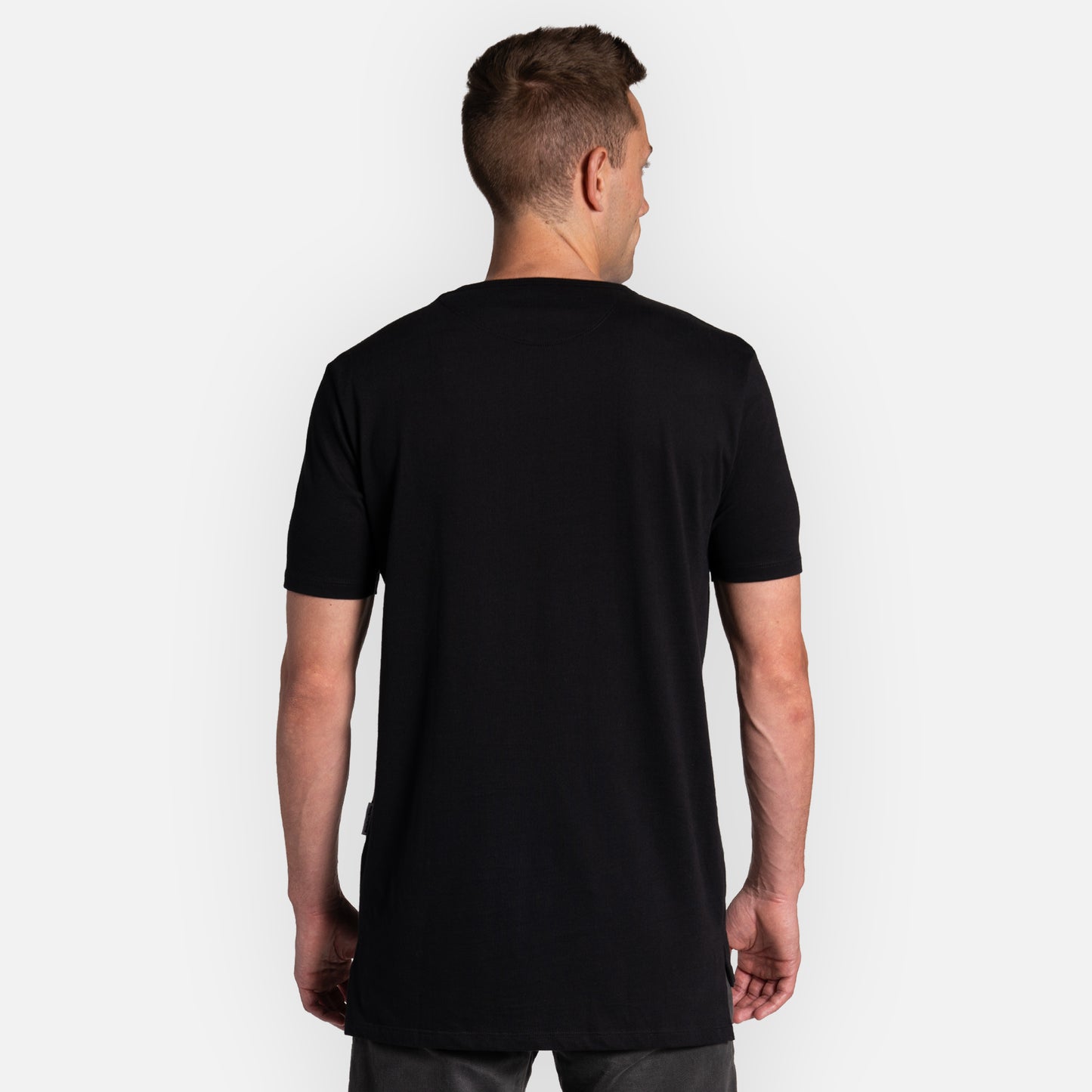 Character Tee Split Hem - Black