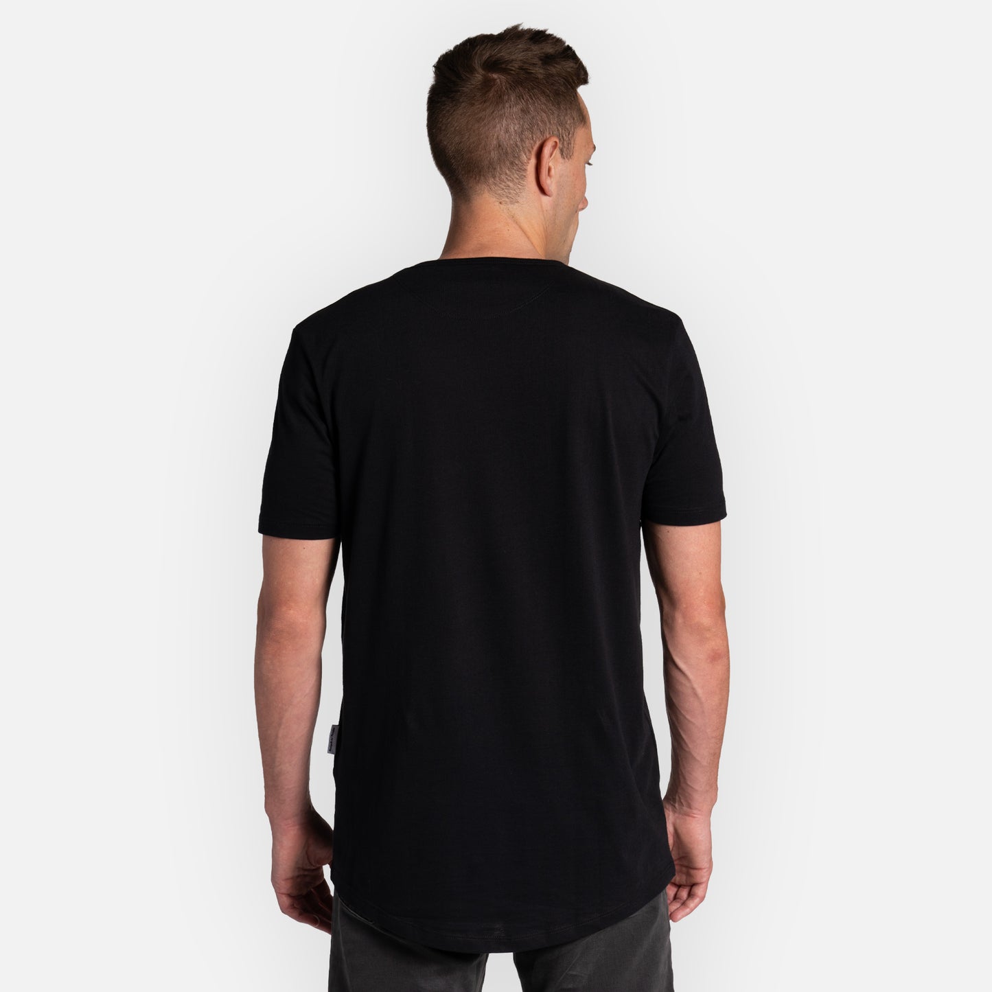 Region Tee Curved Hem - Black