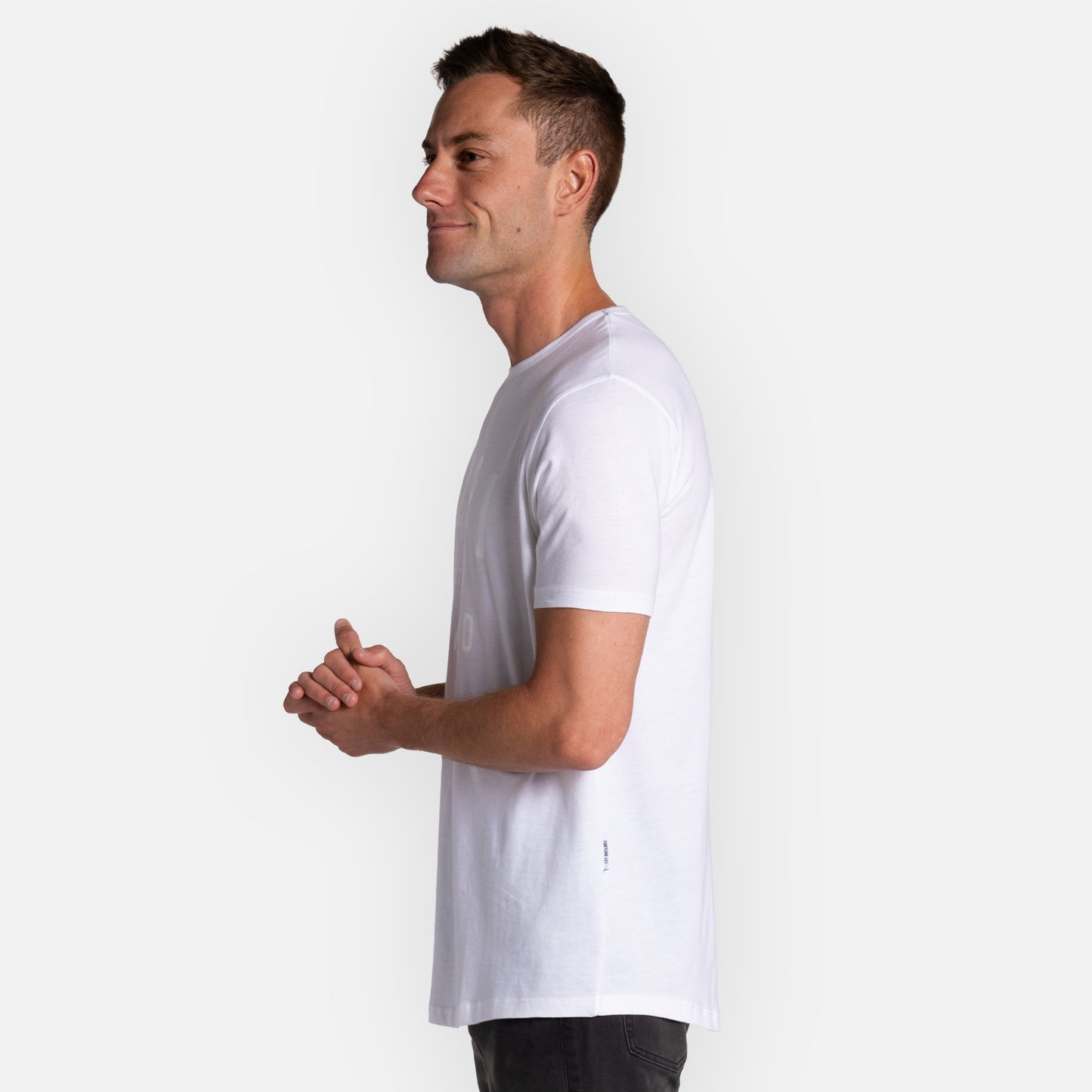 Region Tee Curved Hem - White