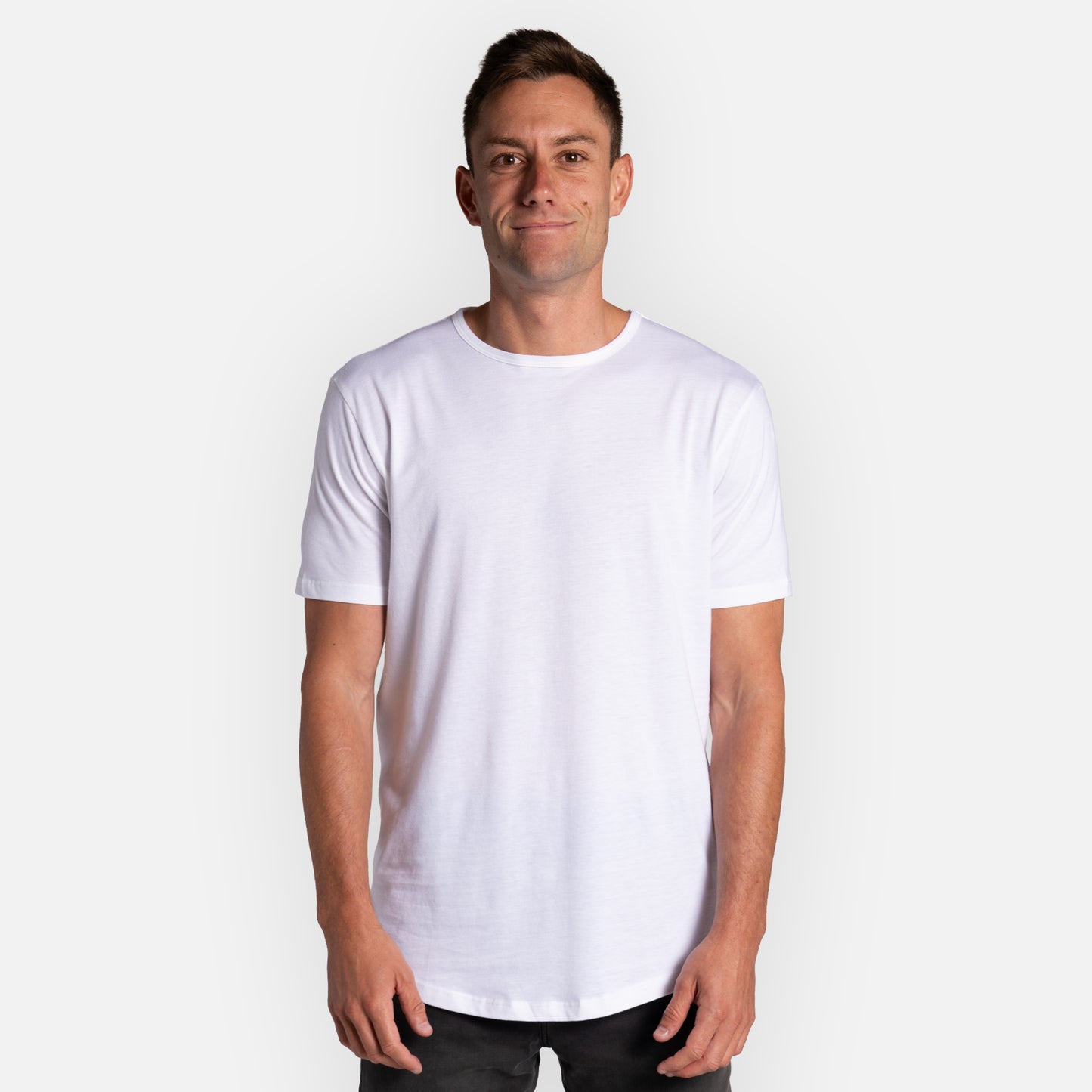 Season Tee Curved Hem - White