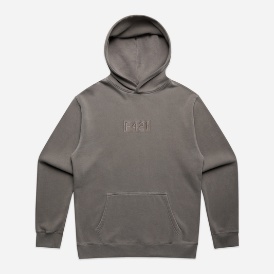 Stamp Vintage Relaxed Hoodie - Faded Grey