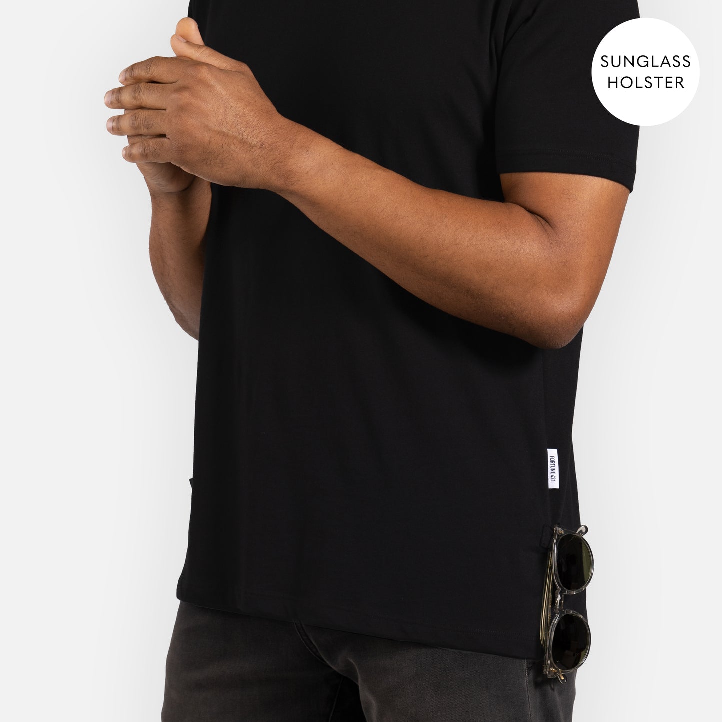 Legacy Tee Split Hem - Black