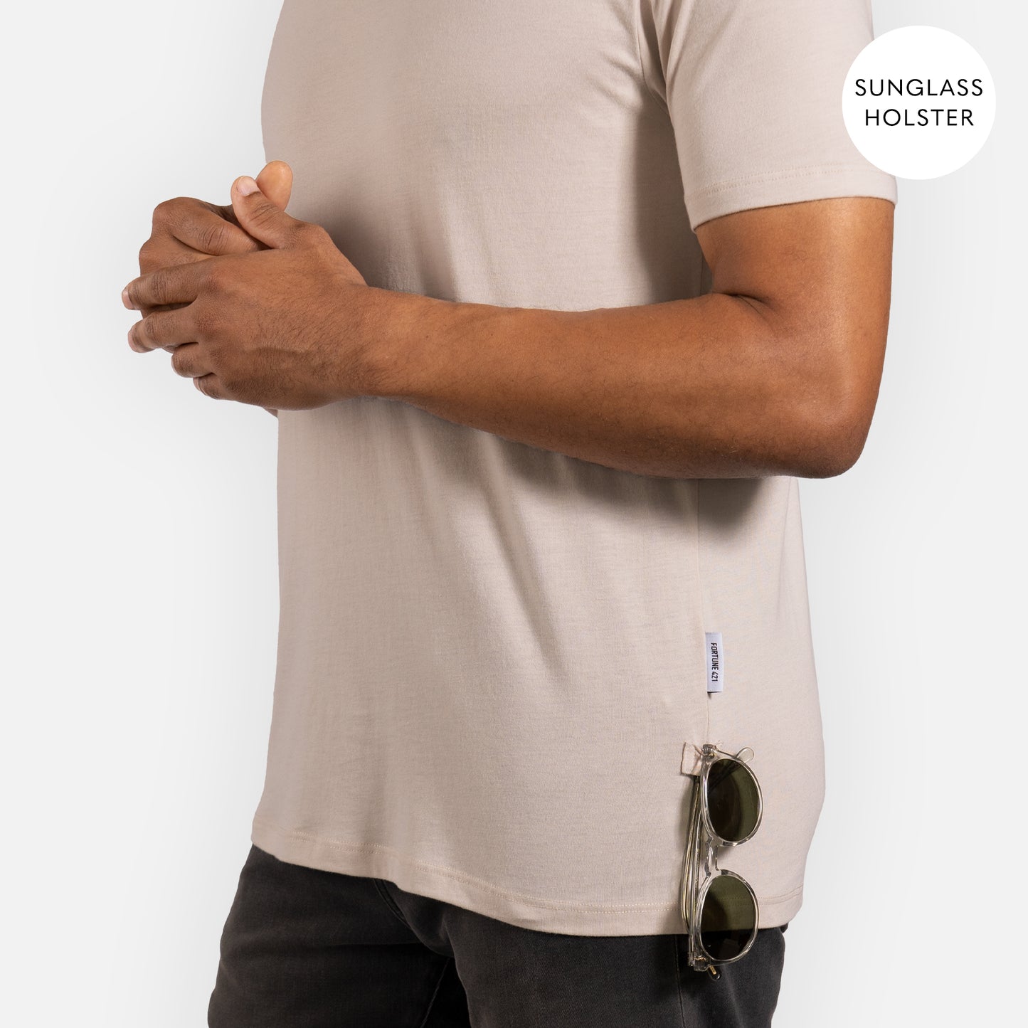 Legacy Tee Split Hem - Sand