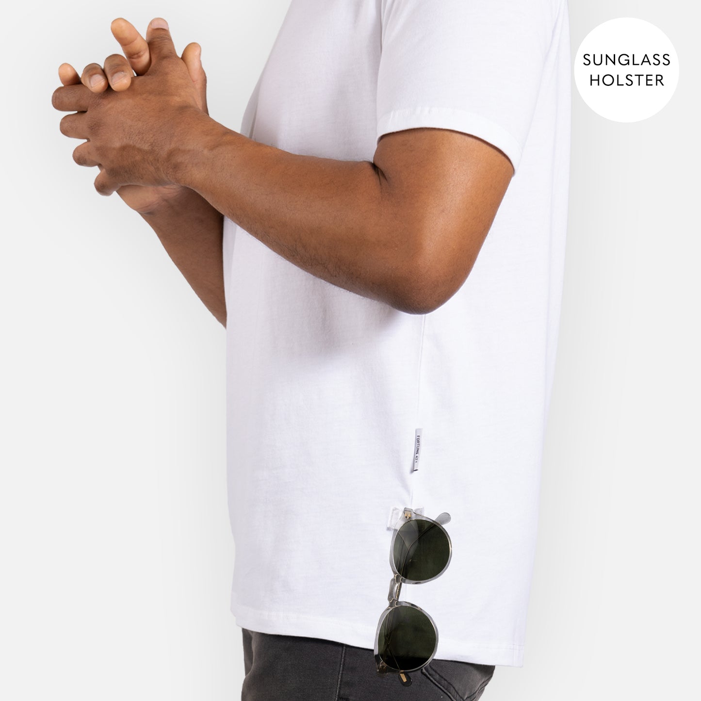 Legacy Tee Split Hem - White