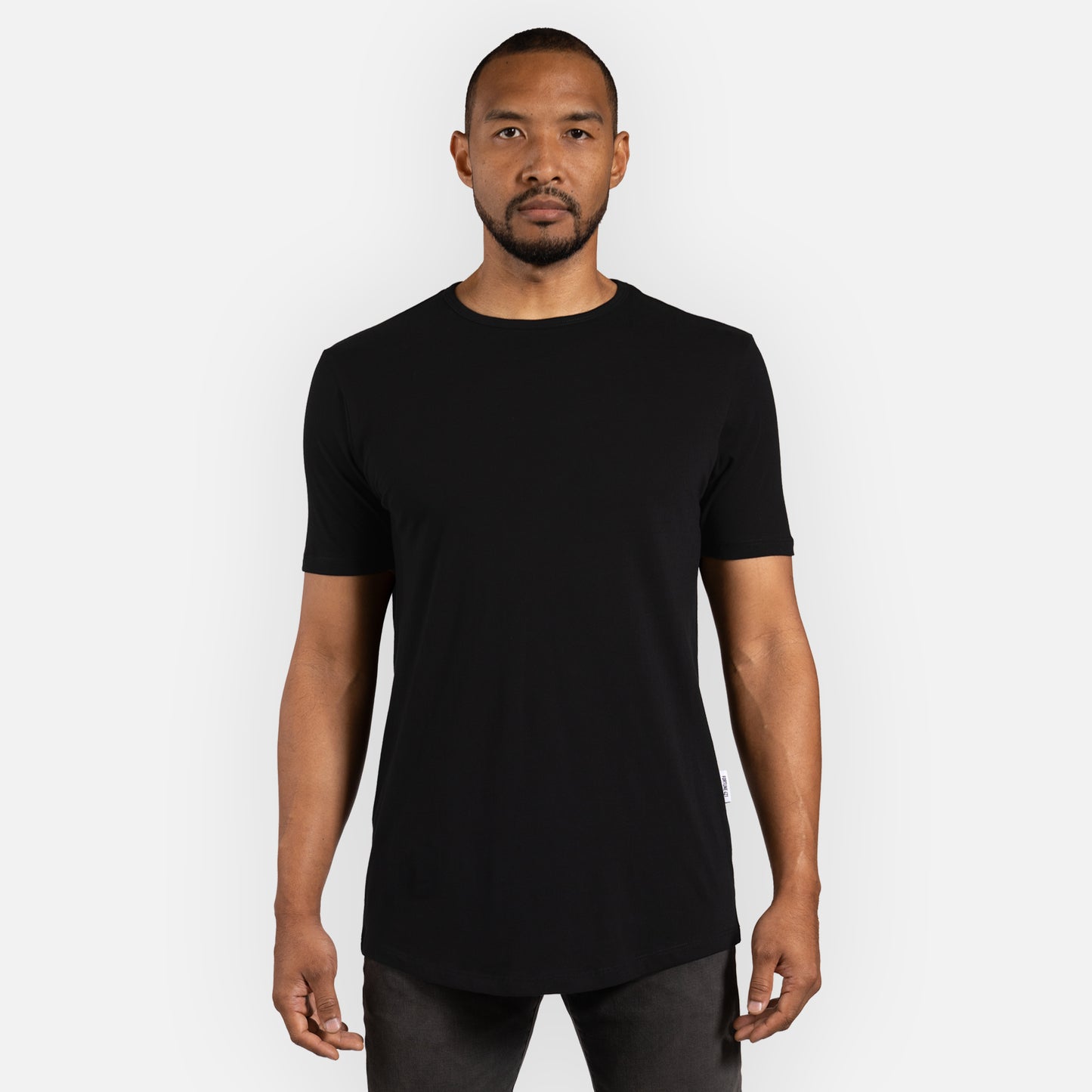 Signature Tee Curved Hem - Black