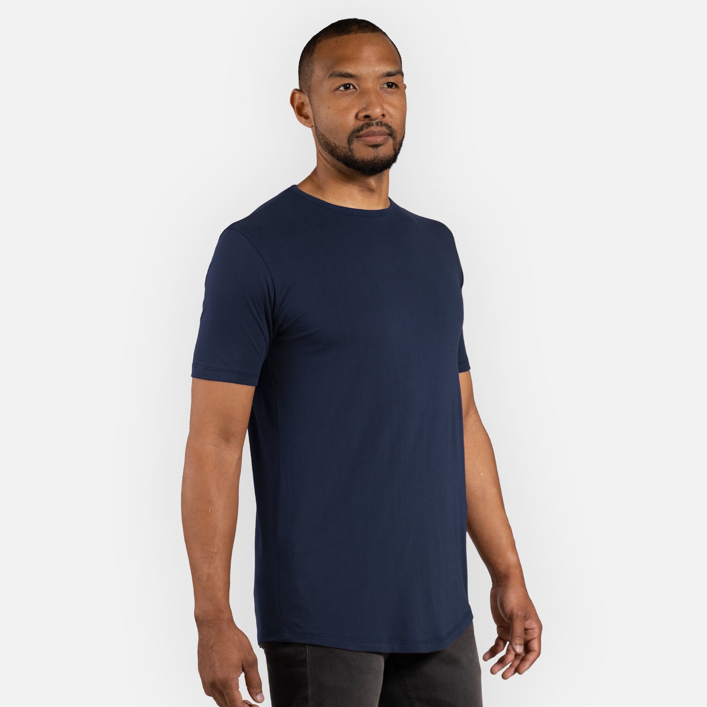 Signature Tee Curved Hem - Navy
