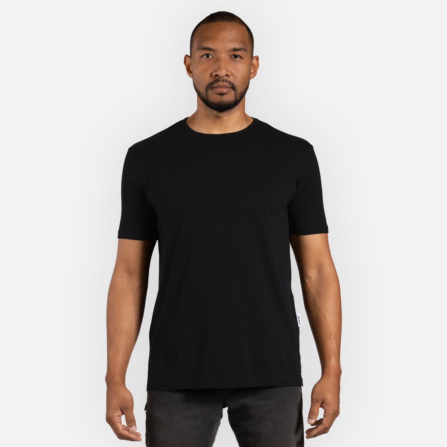 Signature Tee Split Hem - Black