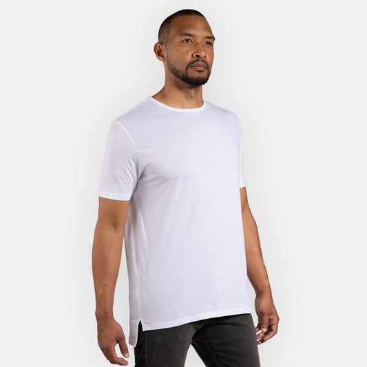 Signature Tee Split Hem - White