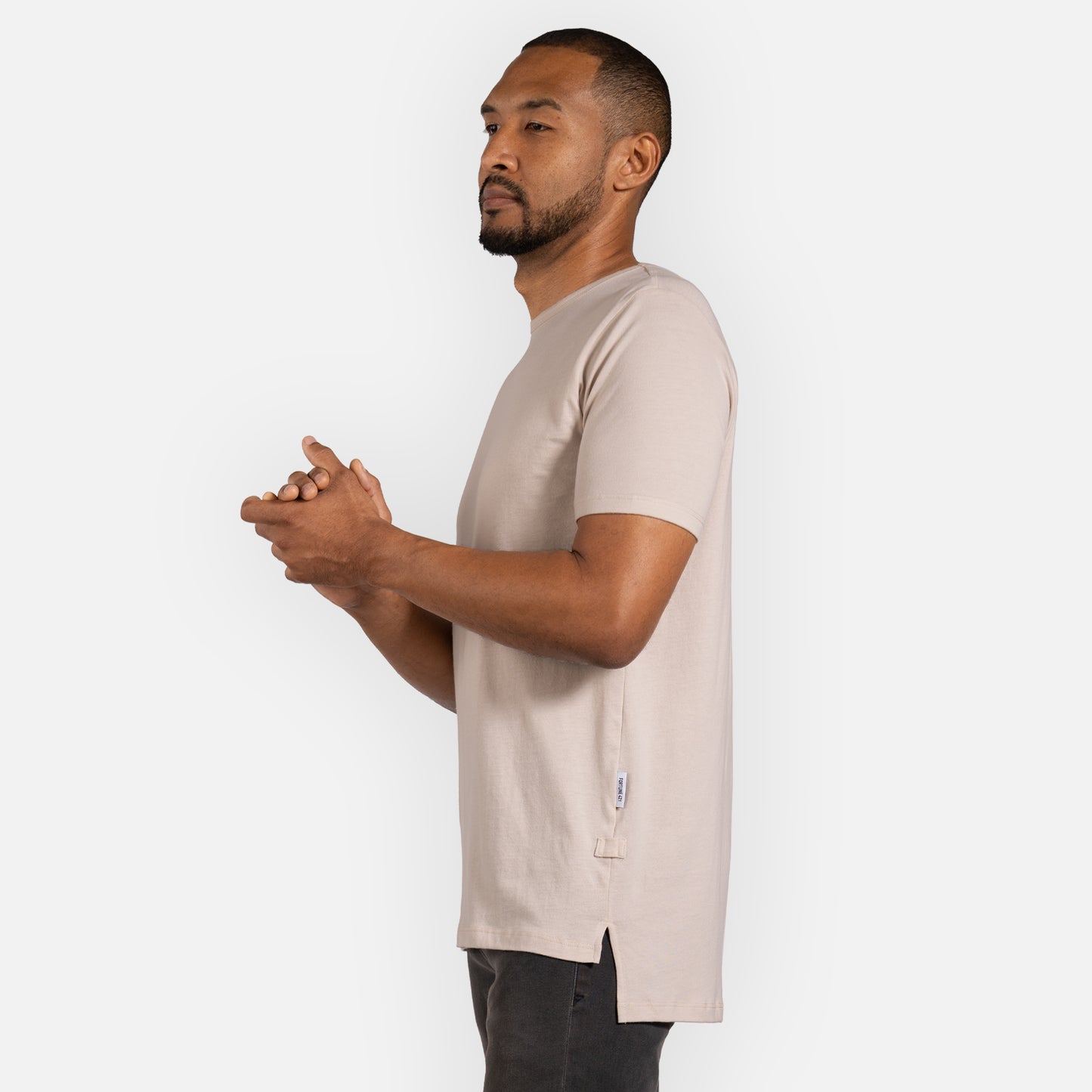 Legacy Tee Split Hem - Sand