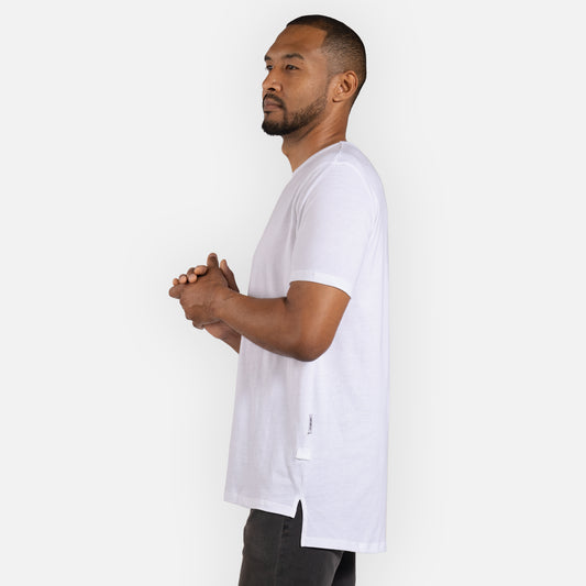 Legacy Tee Split Hem - White
