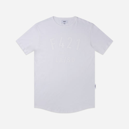 Region Tee Curved Hem - White