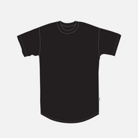 M / Black / Curved Hem