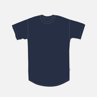 M / Navy / Curved Hem