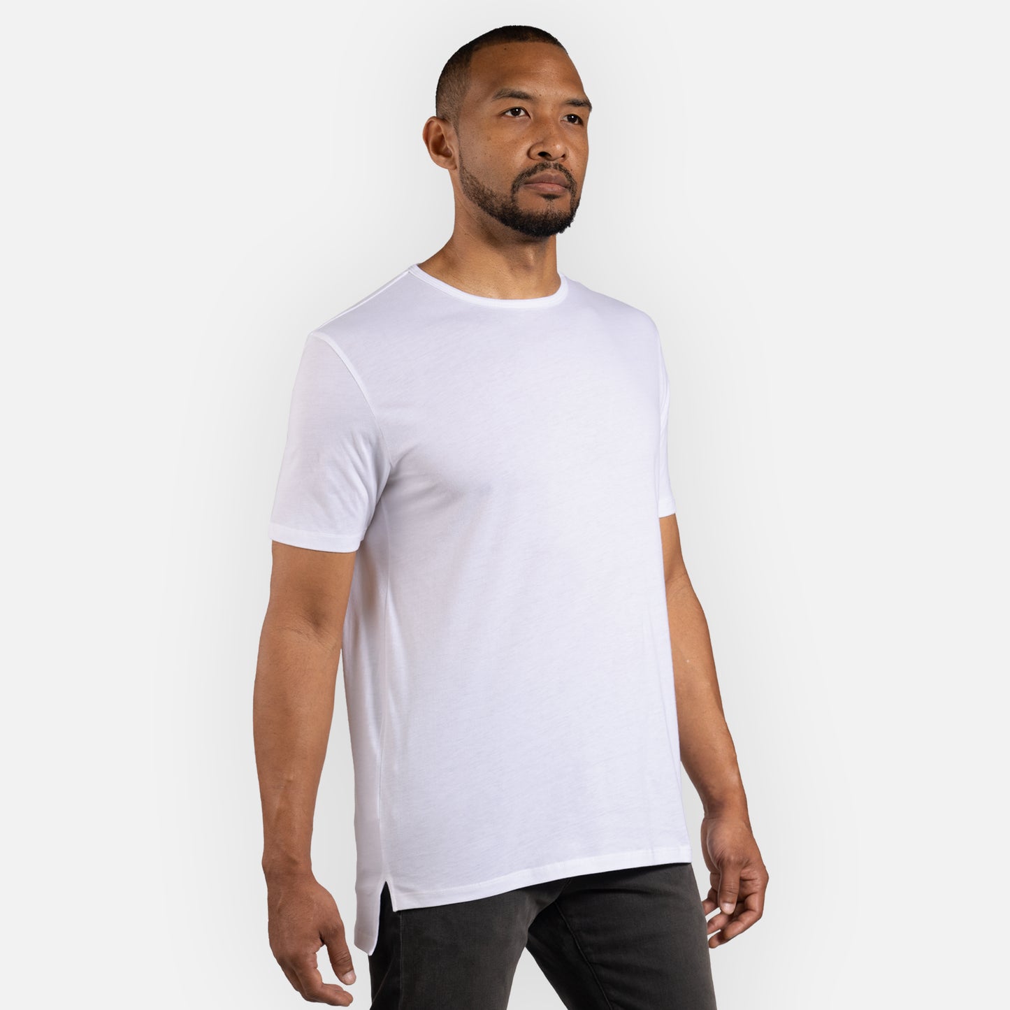 Signature Tee Split Hem - White